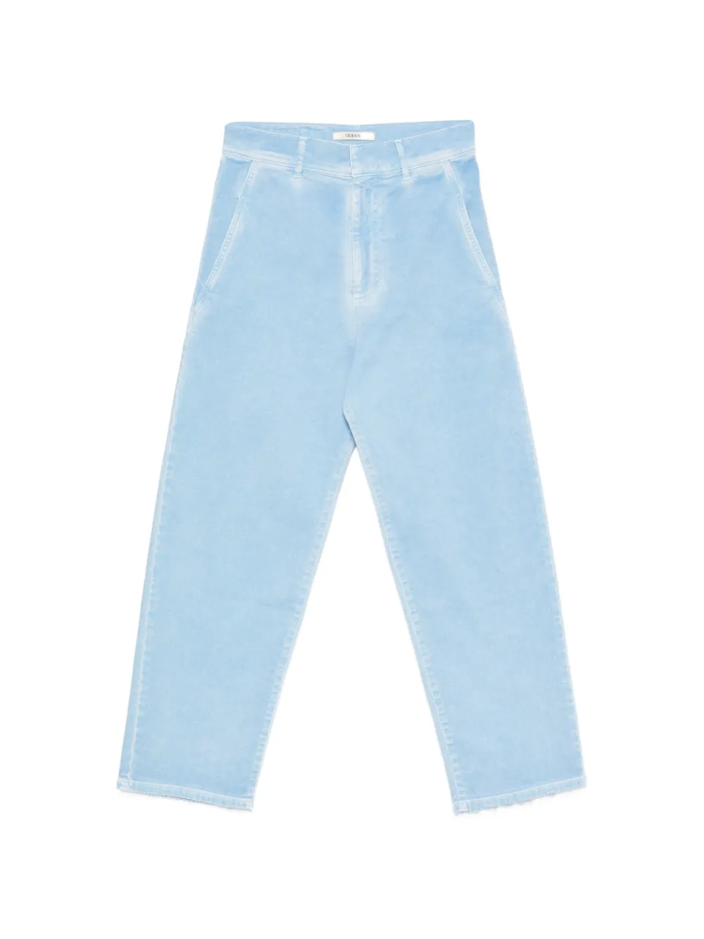 Odeeh logo-embroidered frayed jeans - Blu