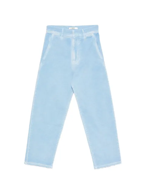 Odeeh logo-embroidered frayed jeans