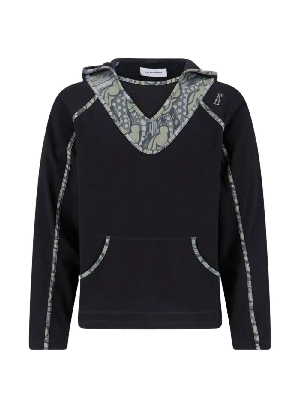 Kiko Kostadinov Gizi V-neck hoodie - Nero