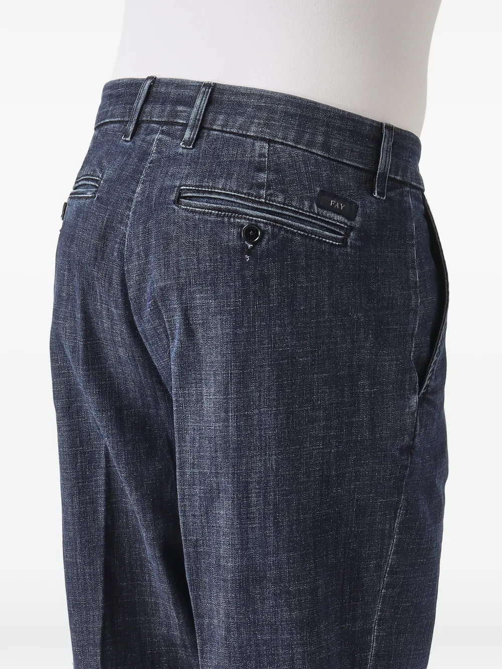 Fay Jeans met persplooi Blauw