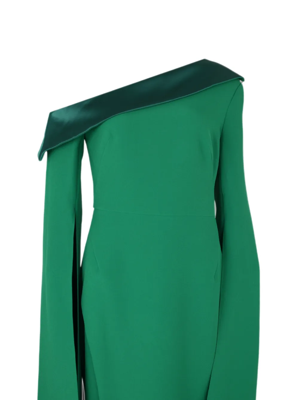 Safiyaa One-shoulder Split-sleeve Maxi Dress in Green, view 2