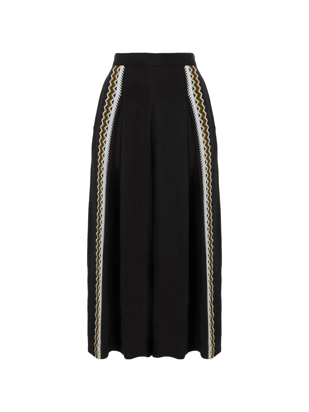 Temperley London Avalon embroidered linen trousers - Nero