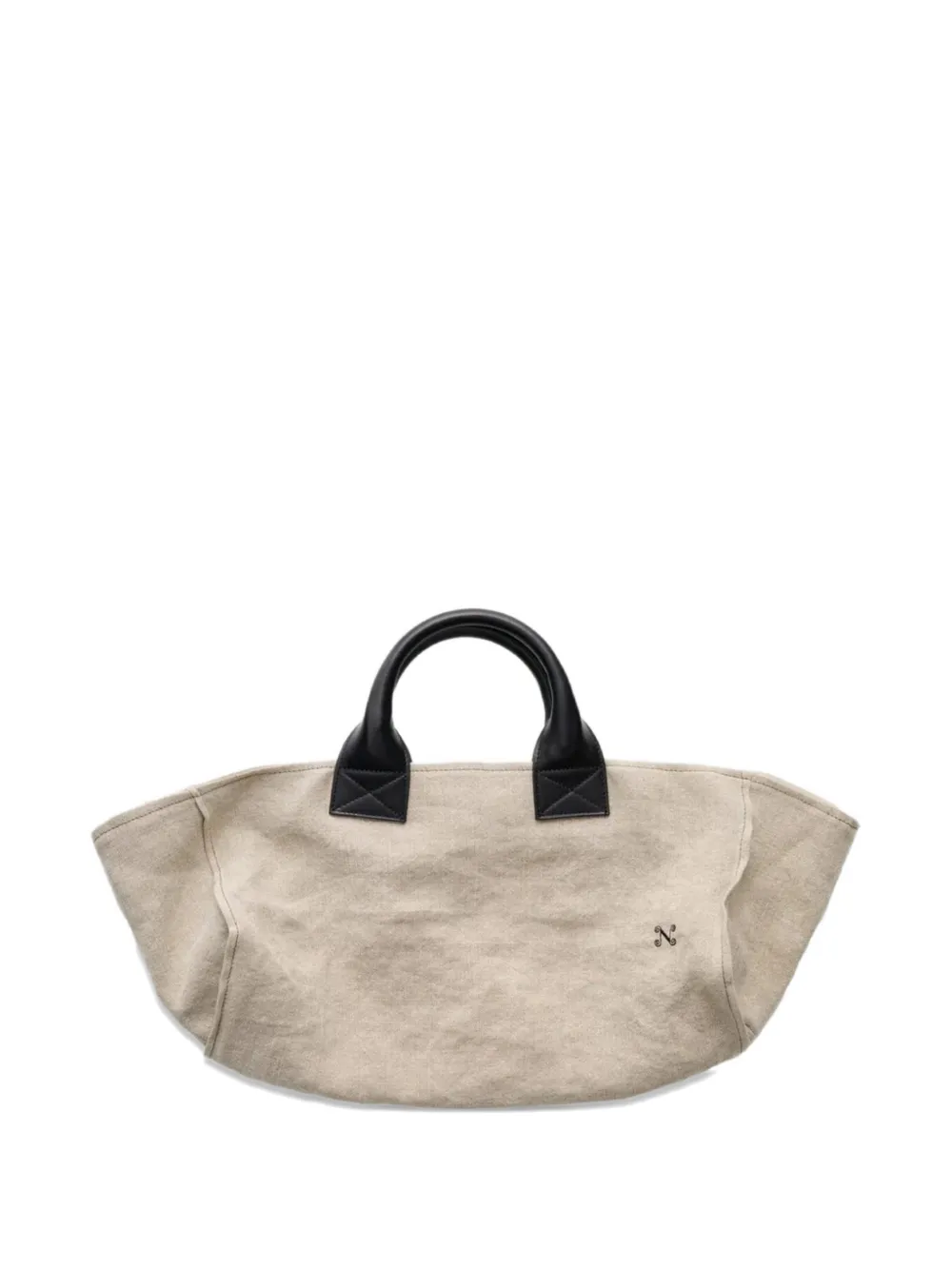 Nackiyé Borsa tote Odyssey con ricamo - Toni neutri