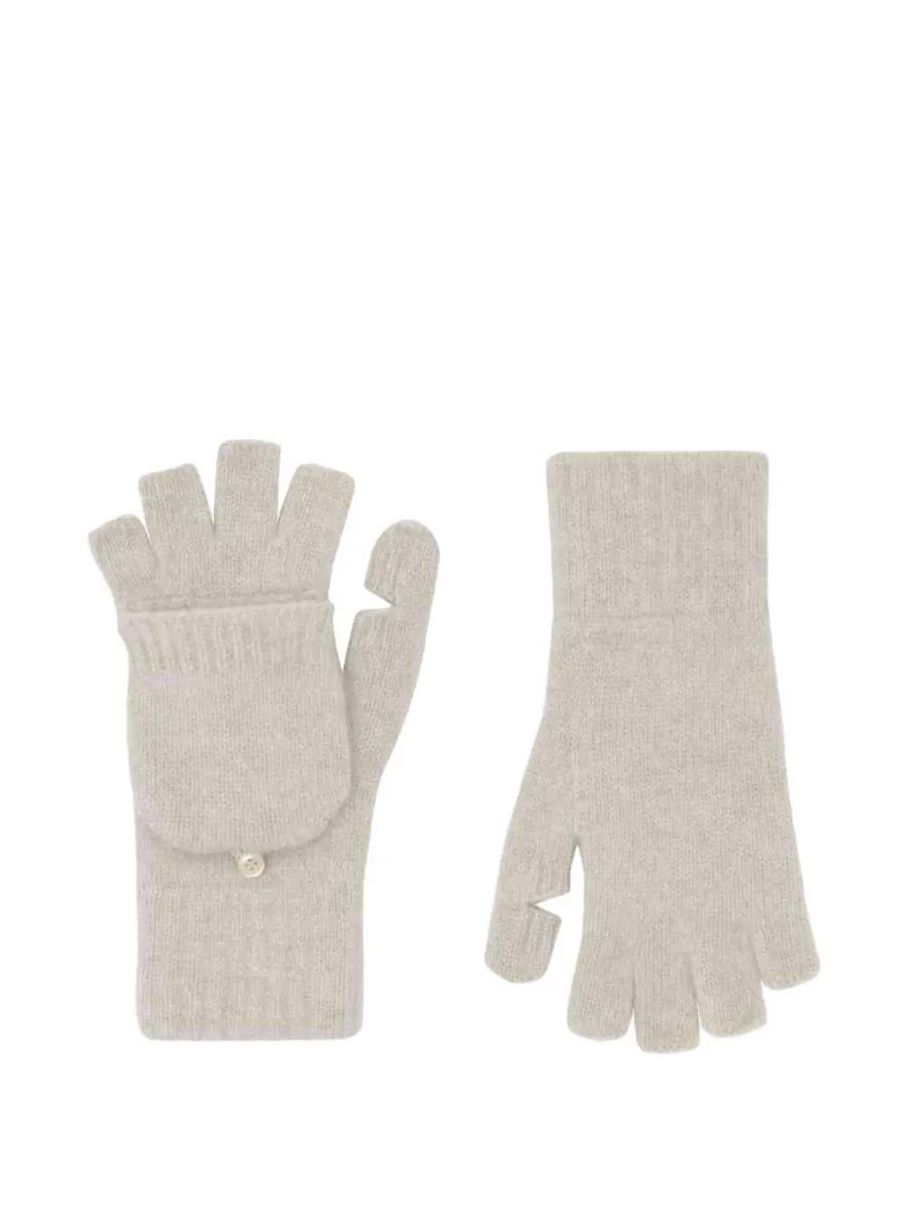 LINNEA LUND Gestrickte Fäustlinge mit Knöpfen - Nude