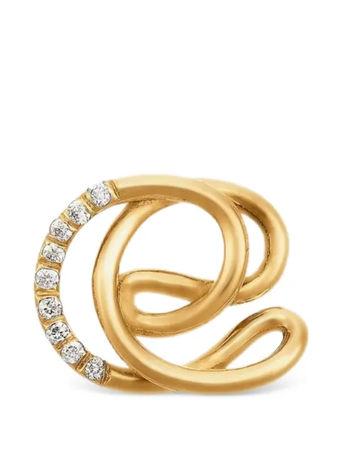 Charlotte Chesnais Alphajoaillerie diamond letter-E necklace