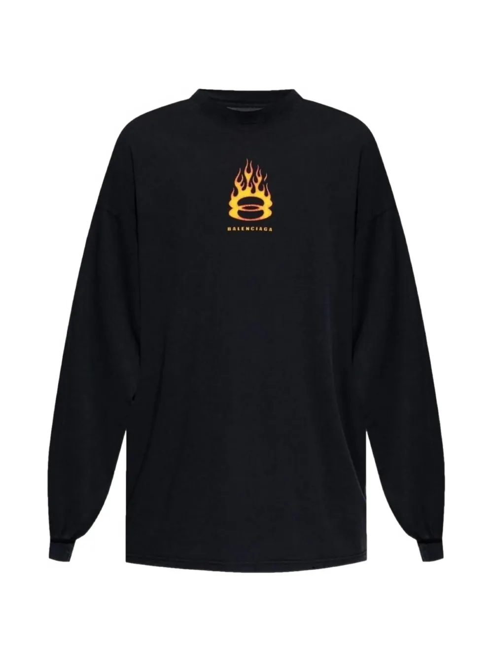 Balenciaga Maglione Burning Unity con logo - Nero