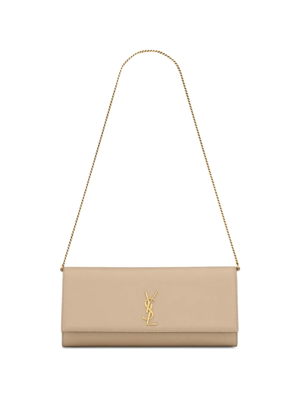 Saint Laurent Cassandre Clutch mit Kette - Nude