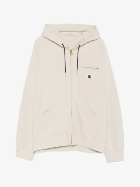 sacai hoodie con parche del logo en colaboración con Carhartt