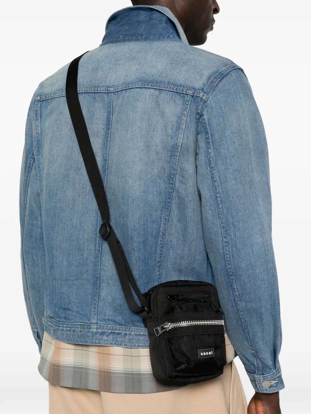 sacai Messengertas met meerdere vakken Zwart