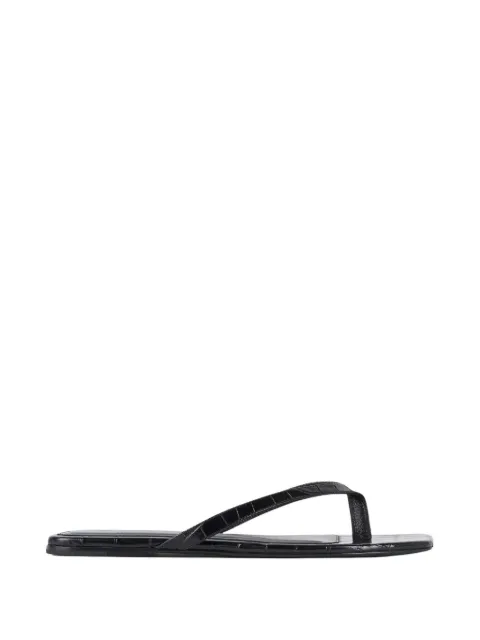 TOTEME croc-embossed leather flip flops