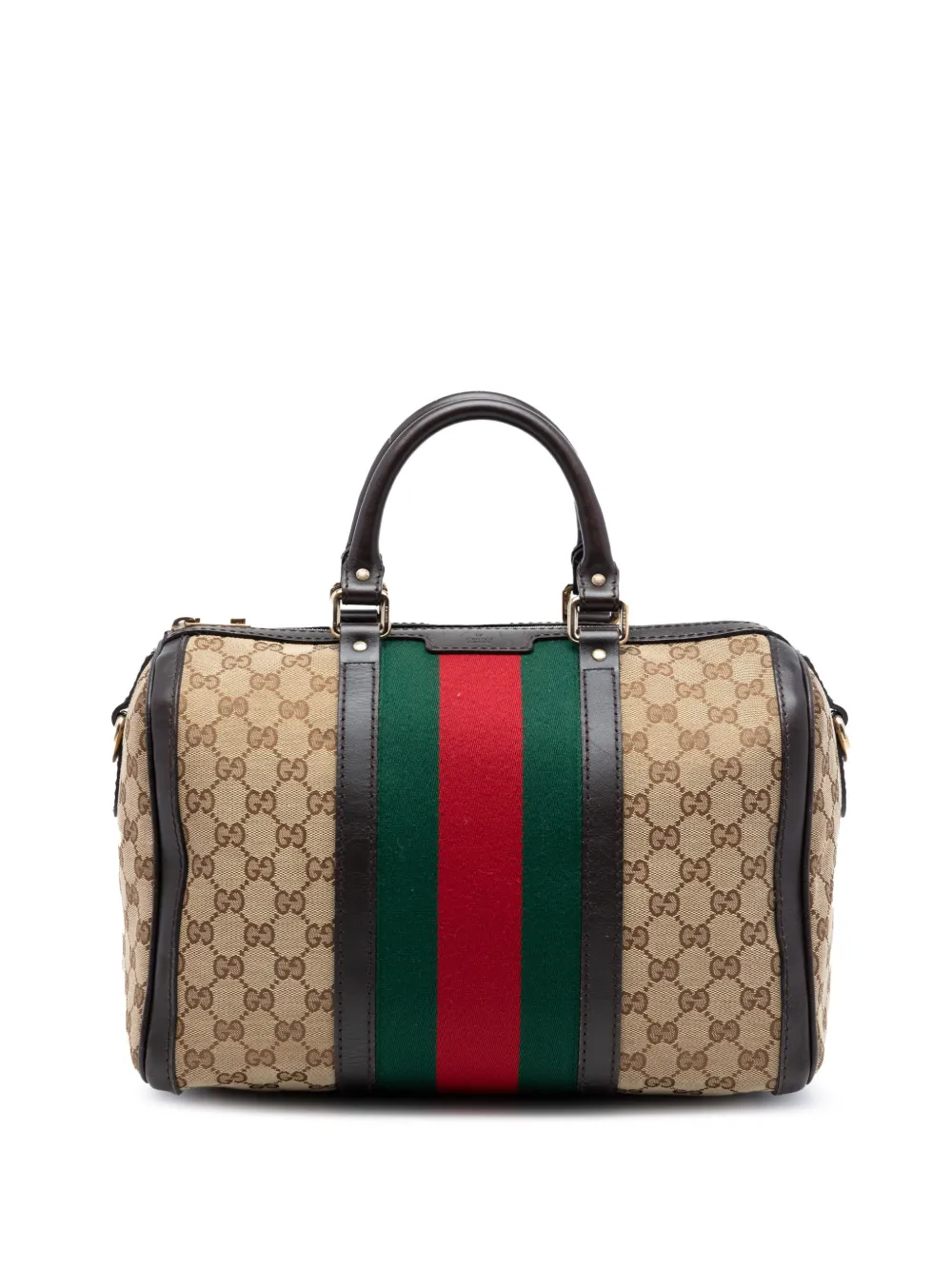 Gucci Pre-Owned 2016-2026 Medium GG Canvas Web Joy Boston Bag satchel - Neutrals