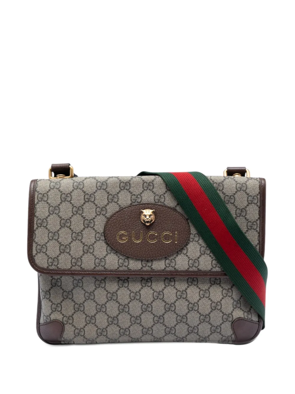 Gucci Pre-Owned 2016-2025 Medium GG Supreme Web Neo Vintage Double Flap Messenger Bag crossbody bag - Toni neutri