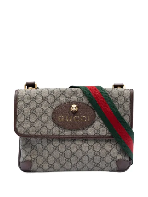 Gucci Pre-Owned 2016-2025 Medium GG Supreme Web Neo Vintage Double Flap Messenger Bag crossbody bag