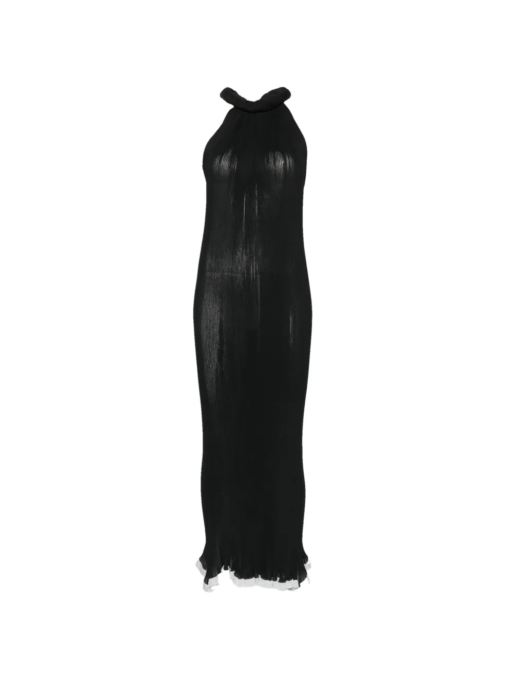 Alberta Ferretti ribbed-knit halterneck maxi dress - Black