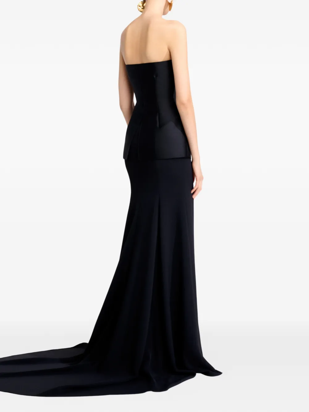 Solace London The Alia strapless jurk Zwart