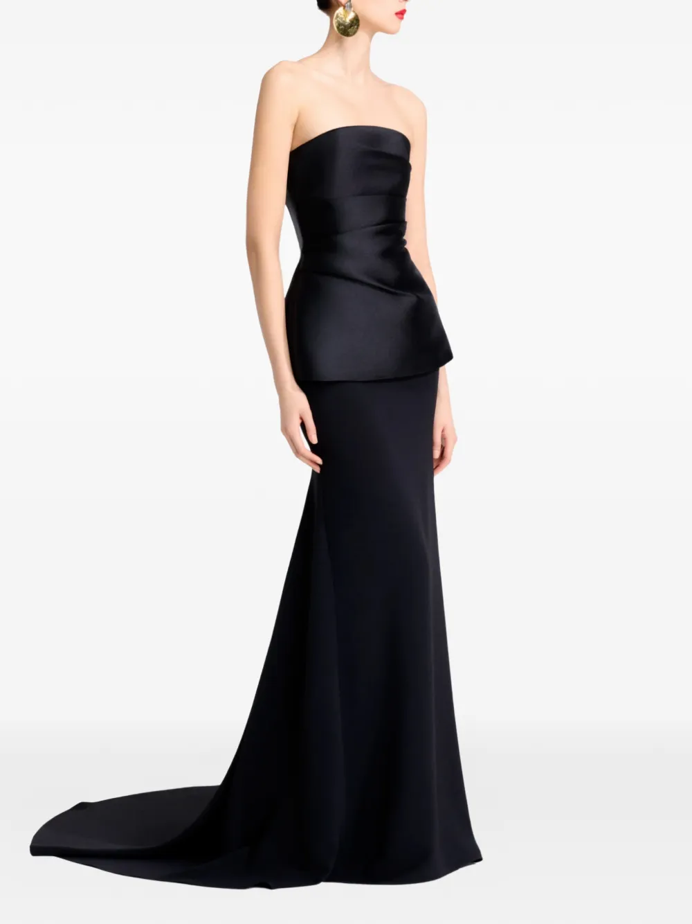 Solace London The Alia strapless jurk Zwart