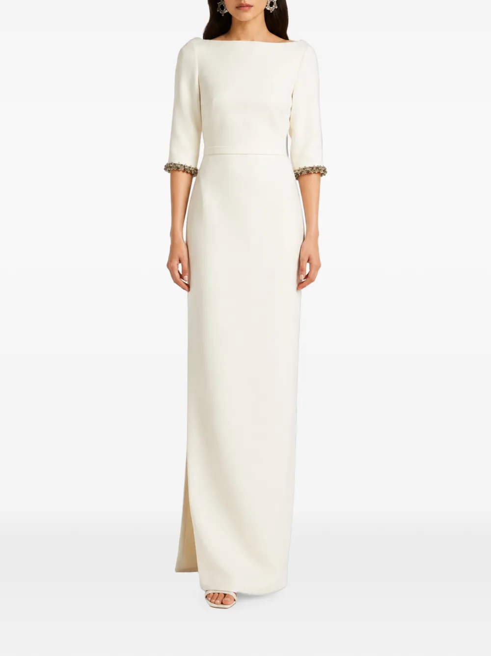 Safiyaa Crystal-embellished Maxi Dress in White, view 2