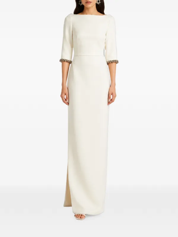 Safiyaa Crystal-embellished Maxi Dress in White