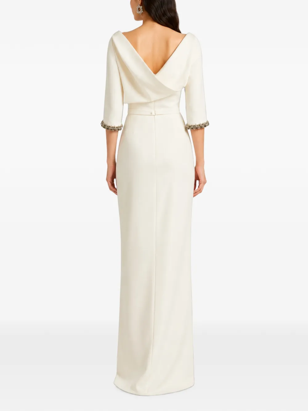 Safiyaa Crystal-embellished Maxi Dress in White, view 4