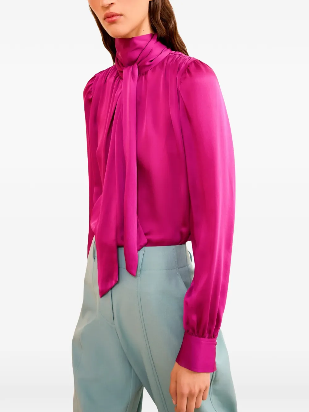 Ulla Johnson Shirt met gestrikte hals Roze