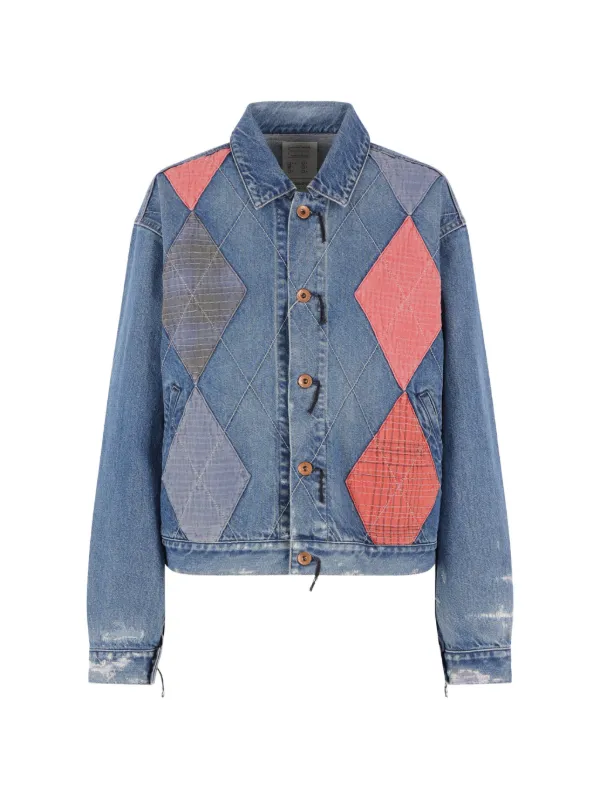 Kuro Argyle Sashiko デニムジャケット | ブルー | FARFETCH JP
