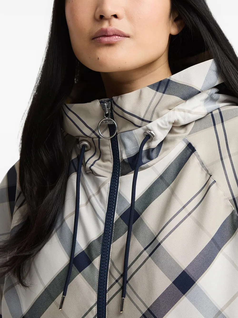 Barbour Kinsale jas met tartan ruit Beige