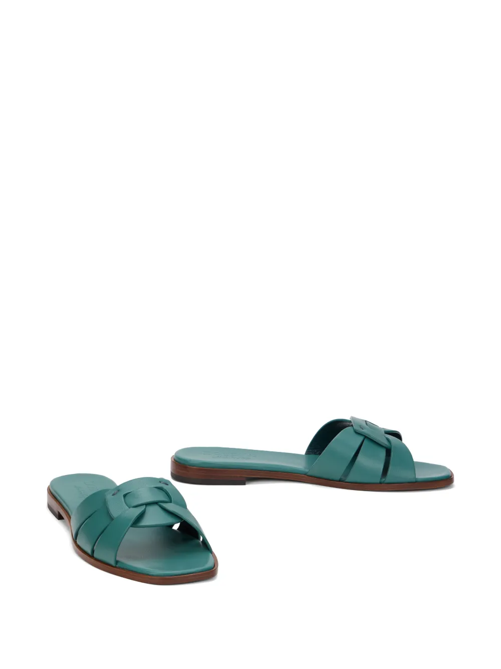 Doucal's interwoven leather sandals Groen