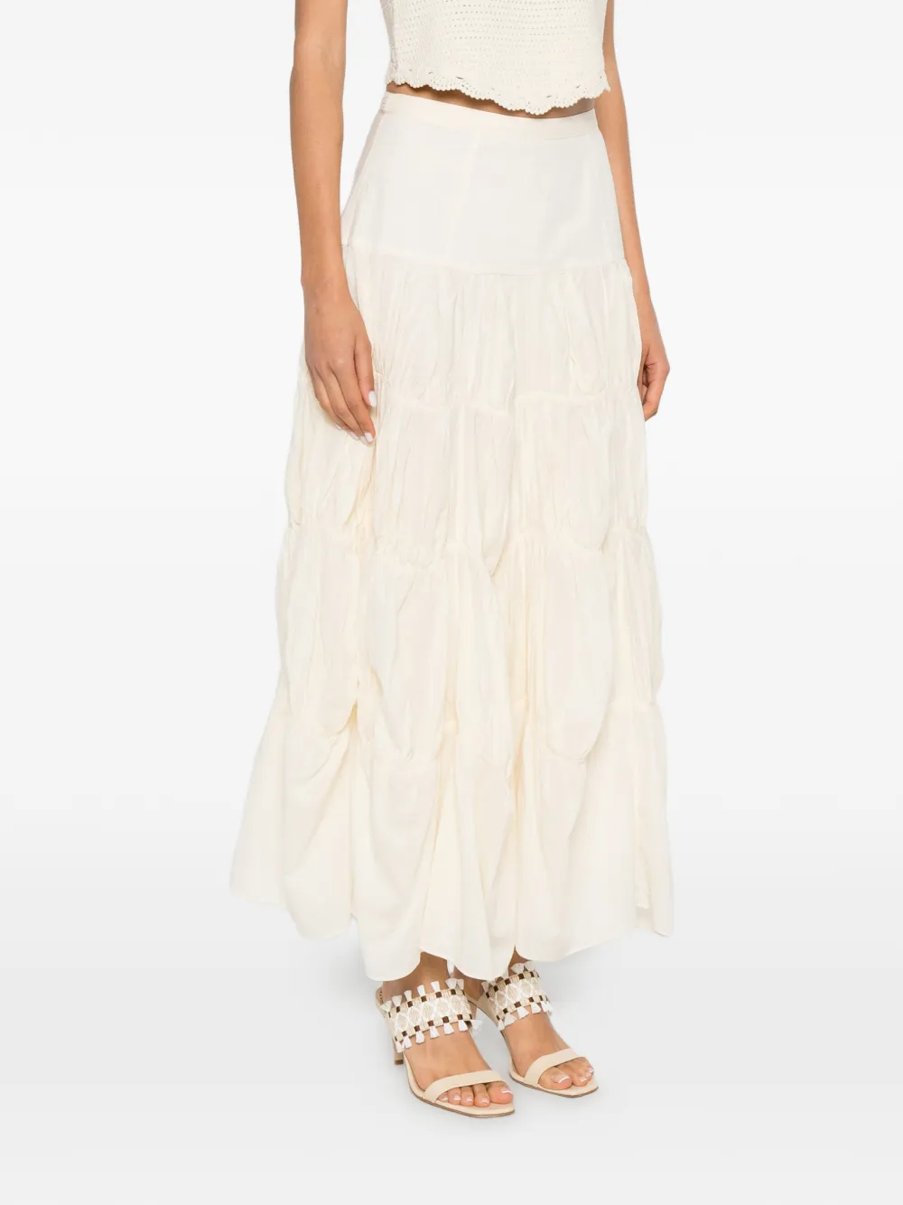 Ulla Johnson Davina midi-rok met verlaagd taille Beige