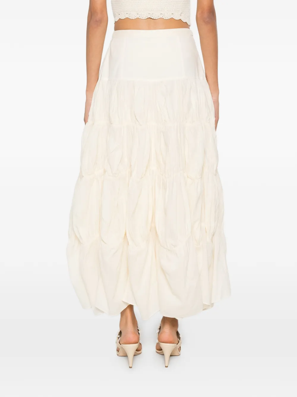 Ulla Johnson Davina midi-rok met verlaagd taille Beige