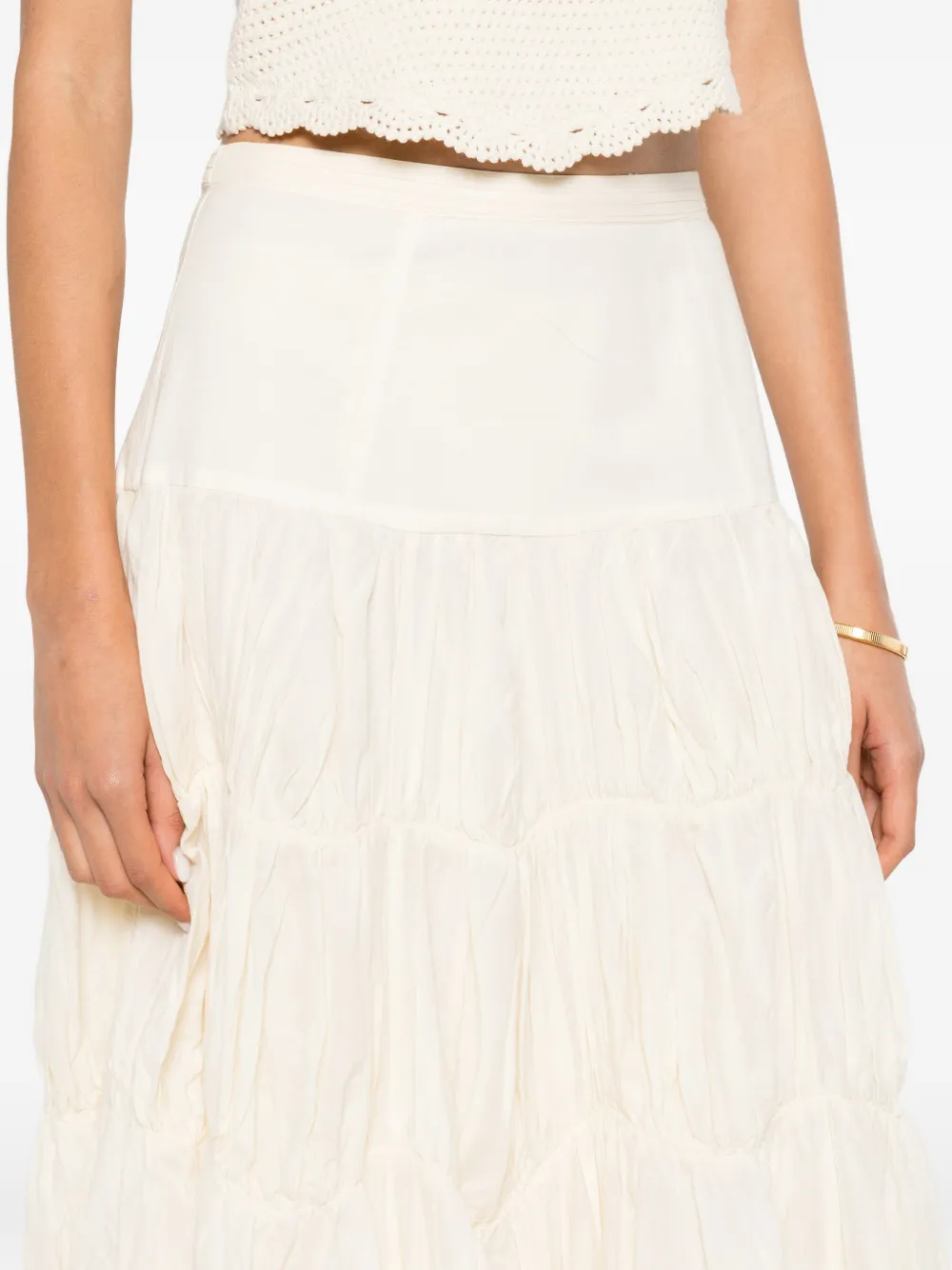Ulla Johnson Davina midi-rok met verlaagd taille Beige