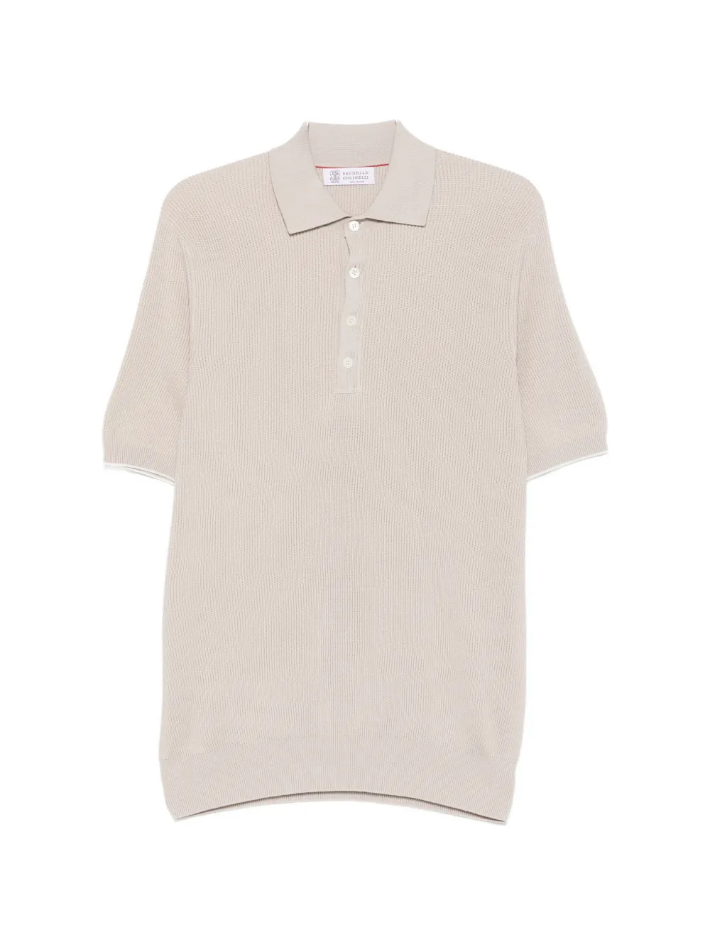 Brunello Cucinelli ribbed-knit polo shirt - Nude