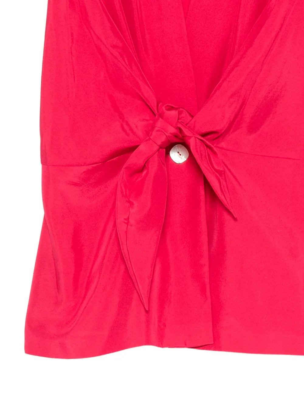 Paul Smith Zijden top met gestrikte taille Rood