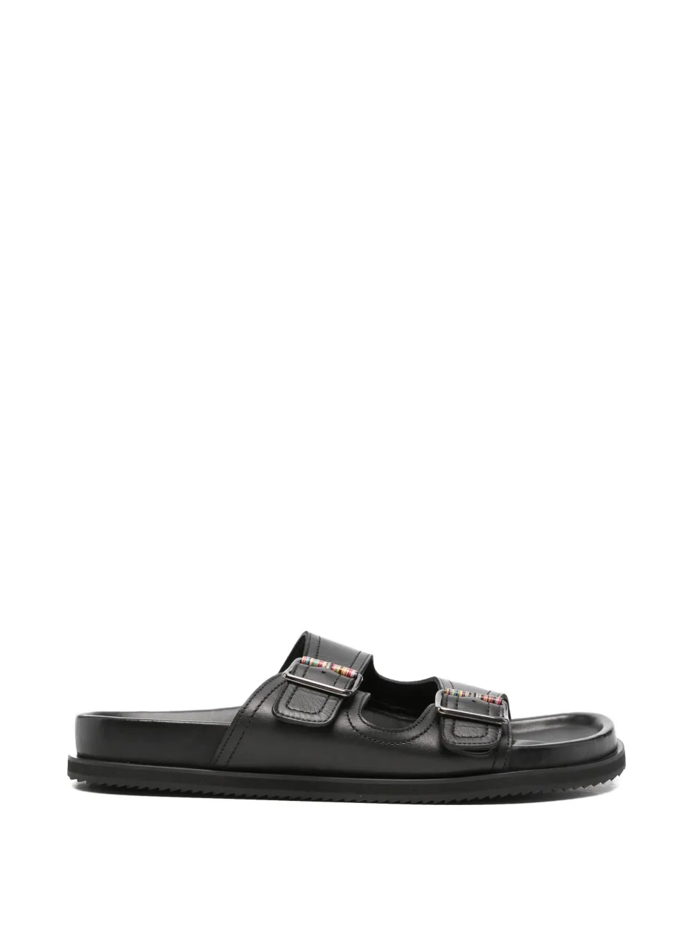 Paul Smith logo-stripes buckle-strap sandals - Nero