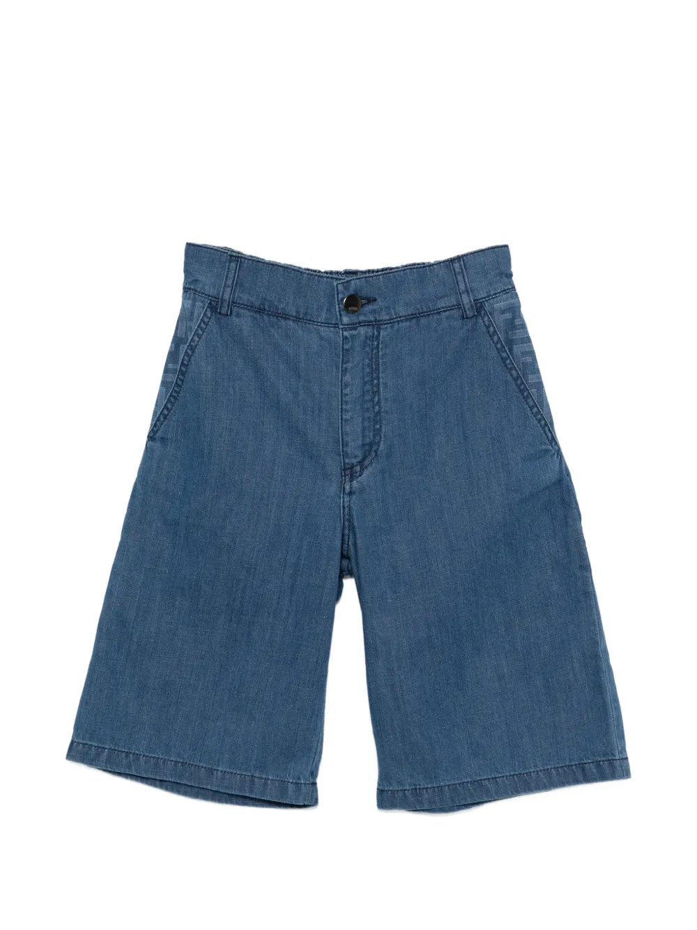 Fendi Kids FF logo-print shorts - Blu