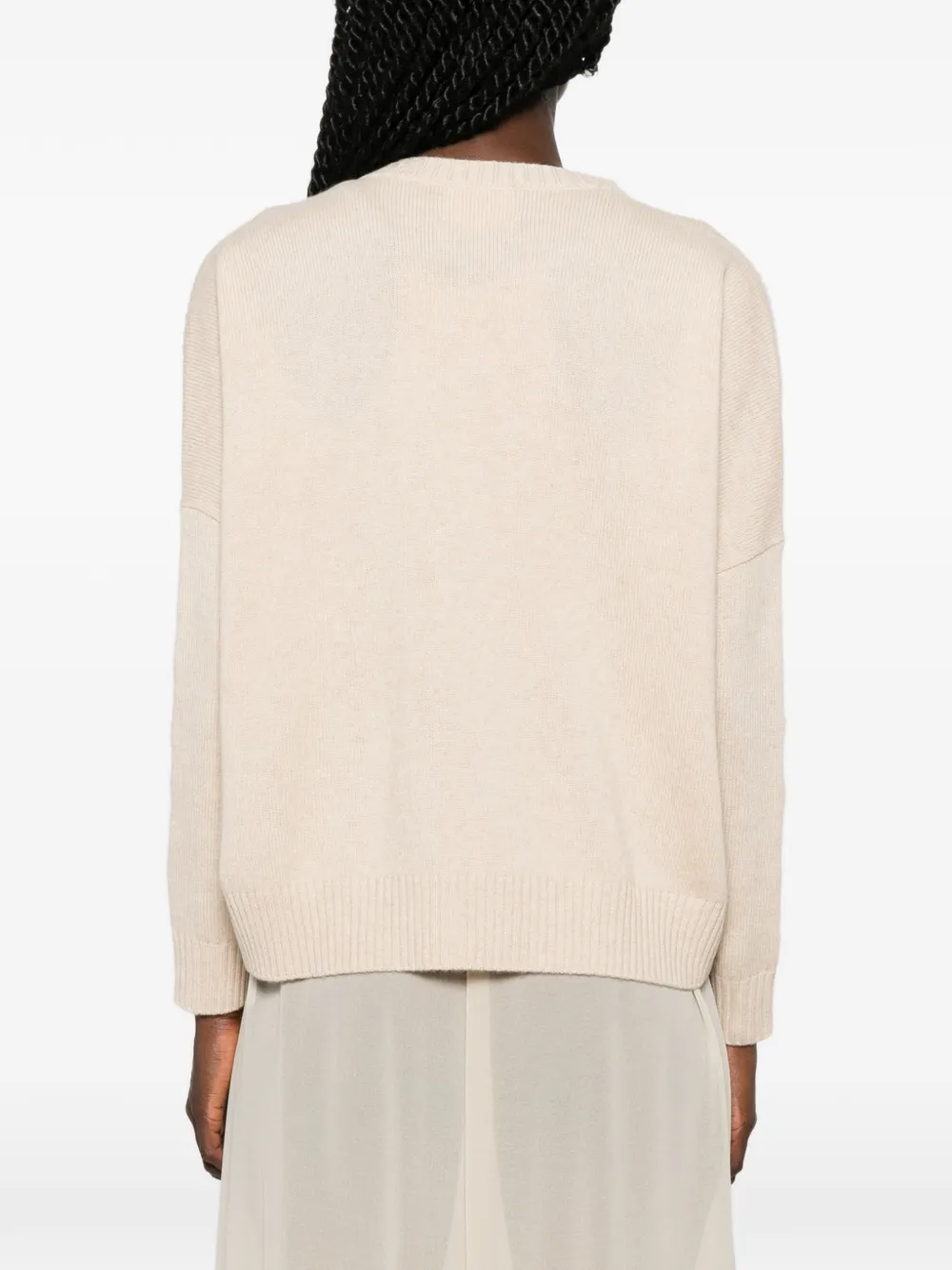 kujten Amelina trui met stiksels Beige