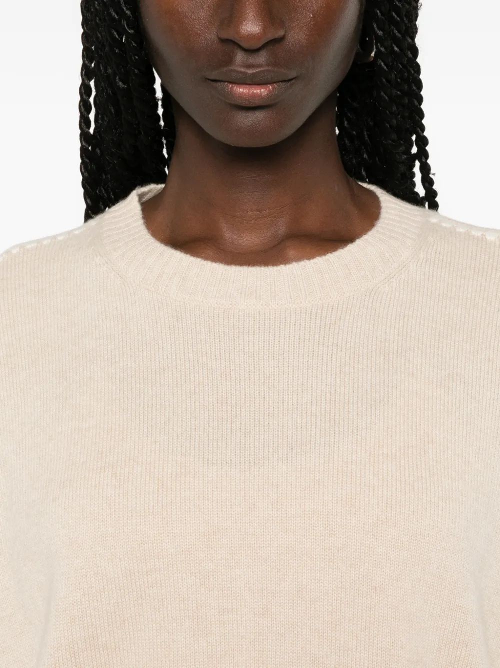 kujten Amelina trui met stiksels Beige