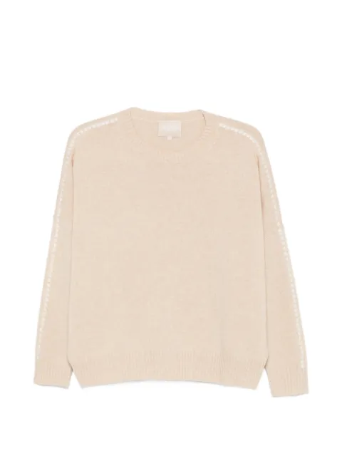 kujten Amelina whipstitch-trim sweater