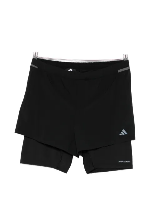 adidas x Entire Studios layered logo-print shorts