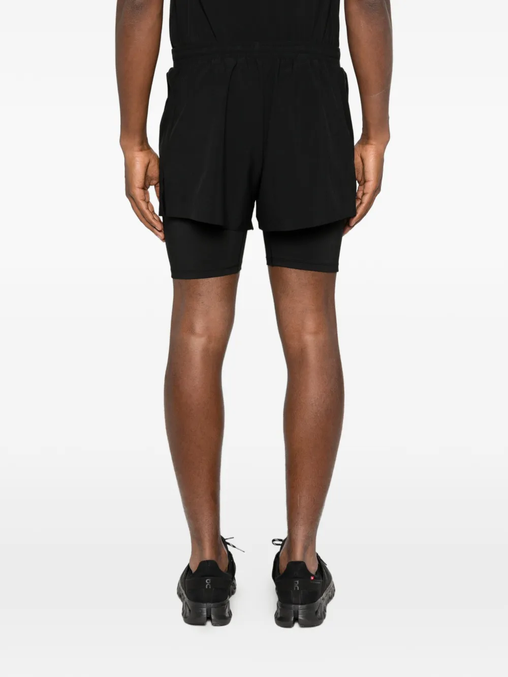 adidas x Gehele Studios gelaagde shorts met logoprint Zwart