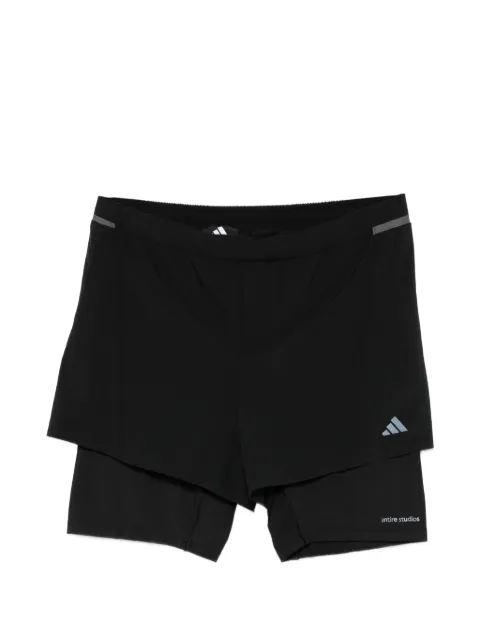 adidas x Entire Studios layered logo-print shorts