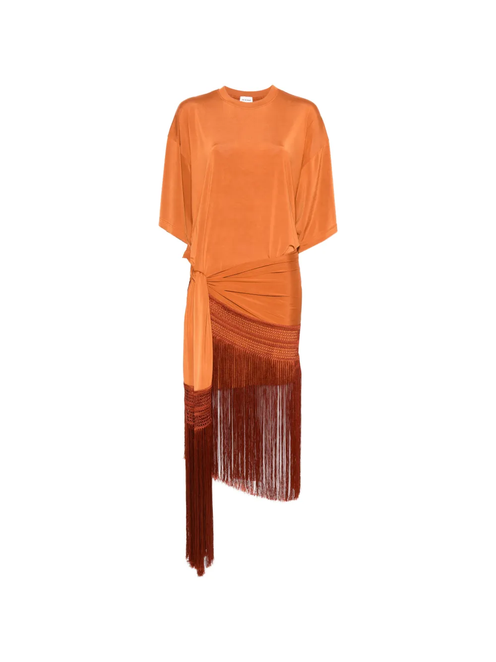 THE ANDAMANE fringe-trimmed wrap dress - Orange