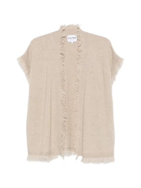 kujten frayed-trim short-sleeve cardigan