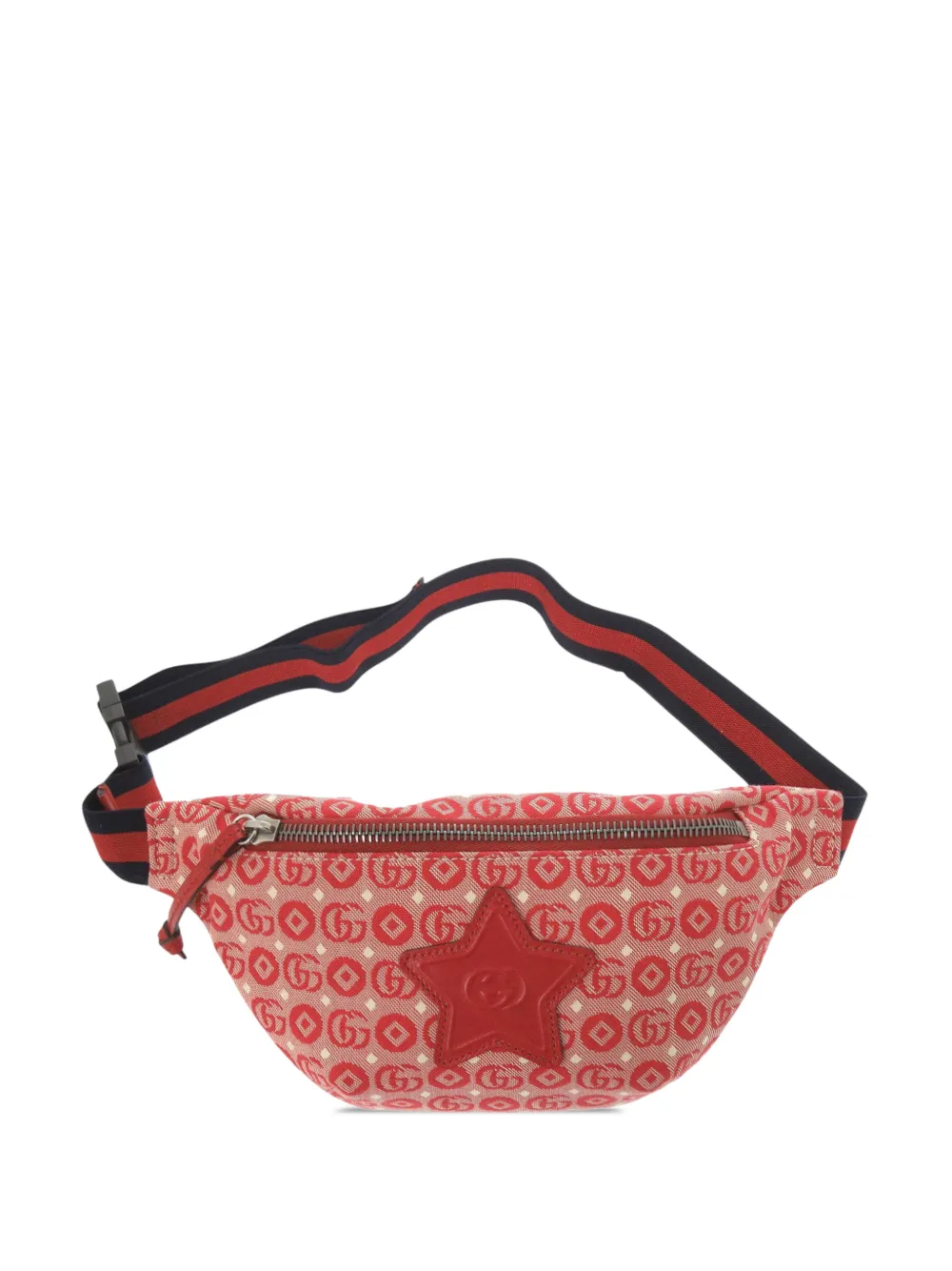 Gucci Pre-Owned 2000-2015 Kids GG Canvas Stars Web belt bag - Rosso