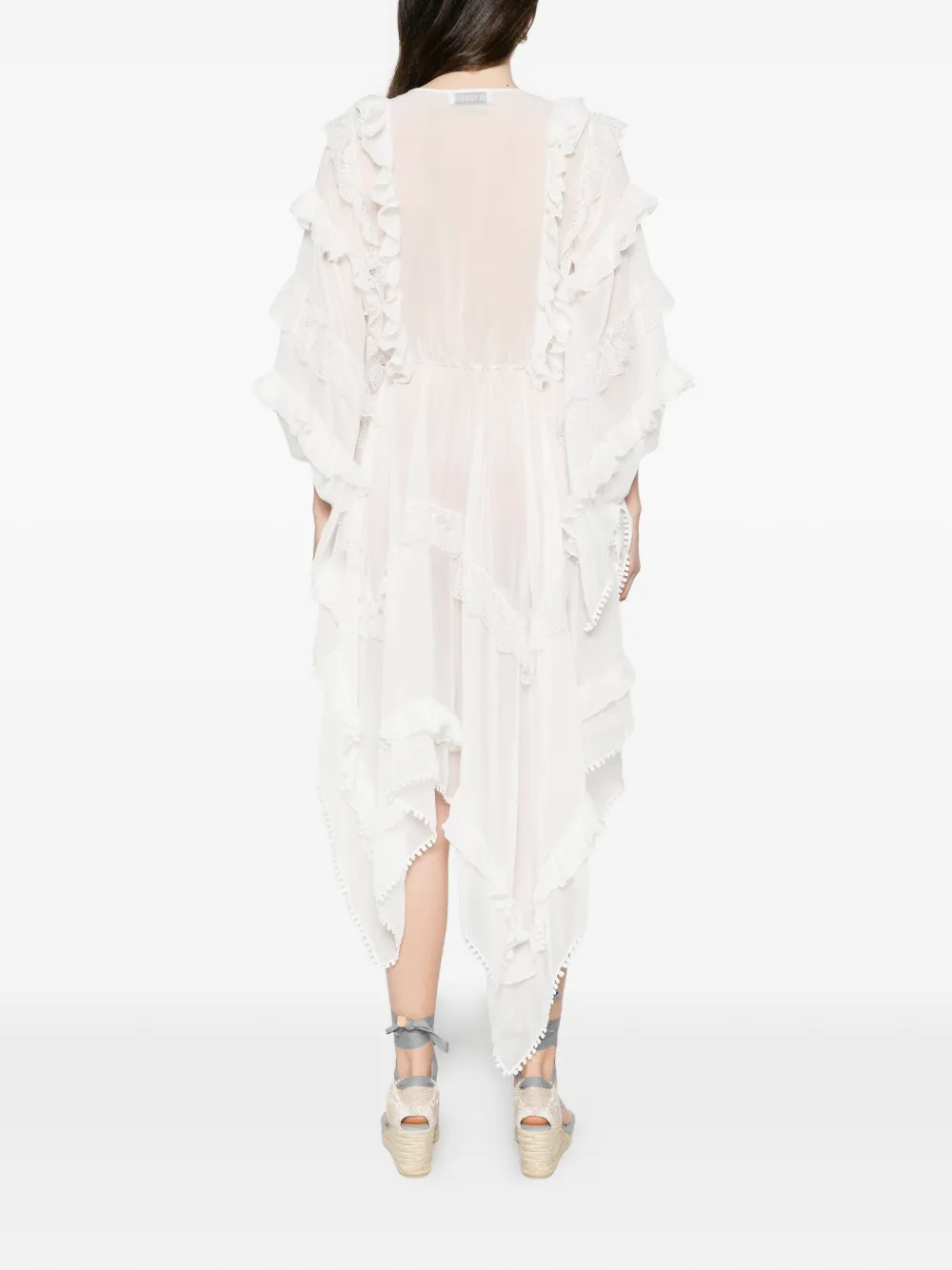 Les Filles d'Eva Asymmetrische jurk met ruches Wit