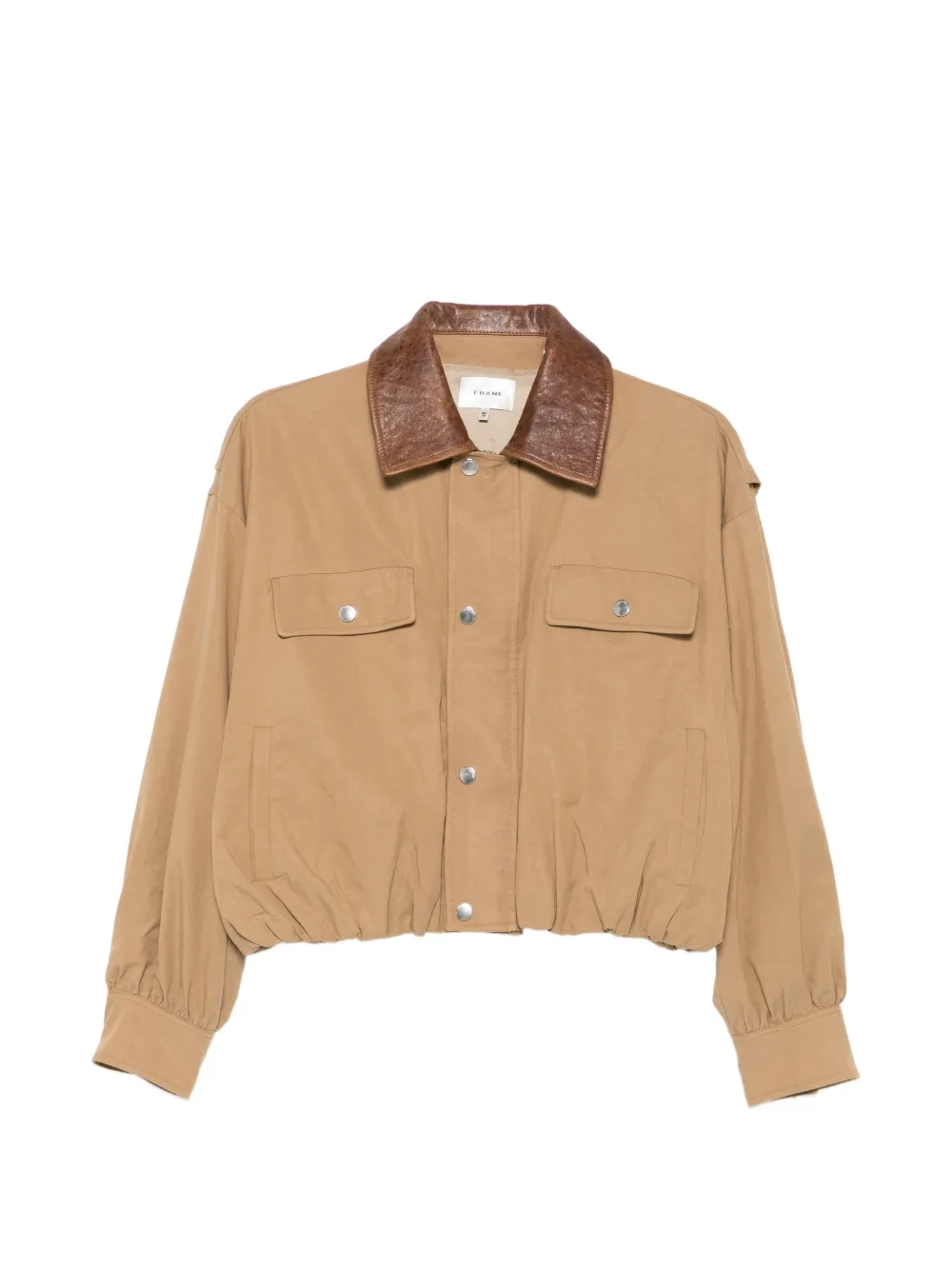 FRAME leather-collar jacket - Braun