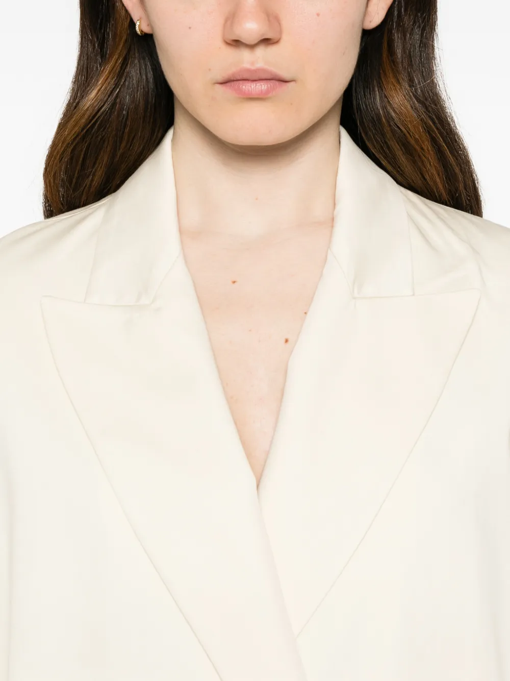 FRAME The Lounge blazer met dubbele rij knopen en puntige revers Beige