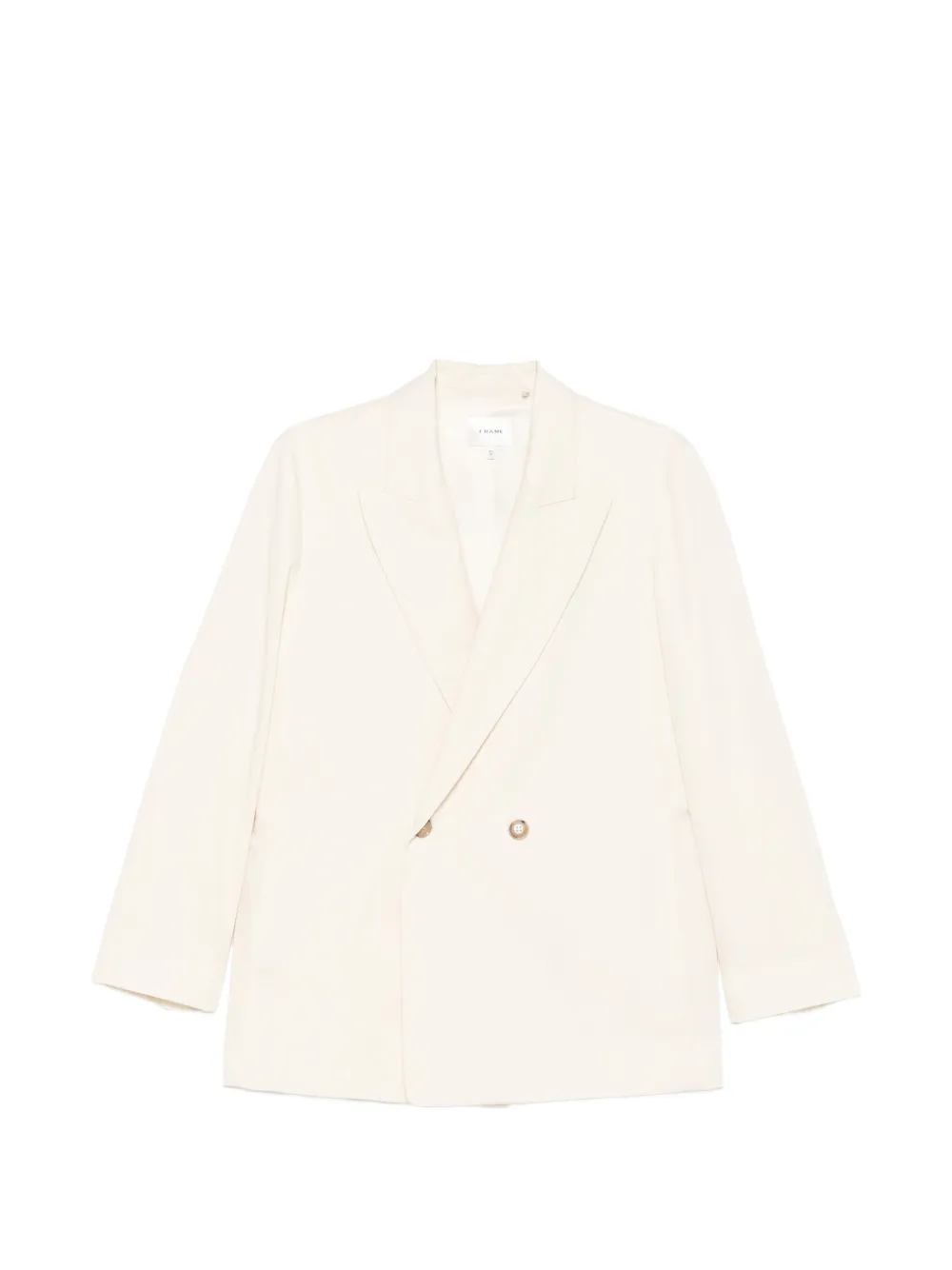 FRAME The Lounge double-breasted peak-lapel blazer - Nude