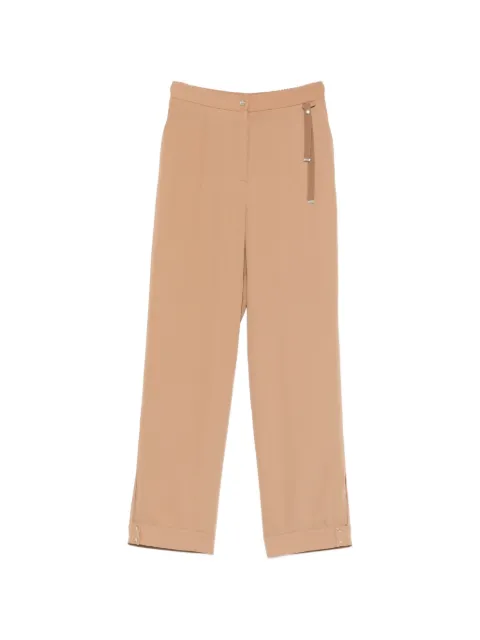 Herno grosgrain-detail slit-hem trousers