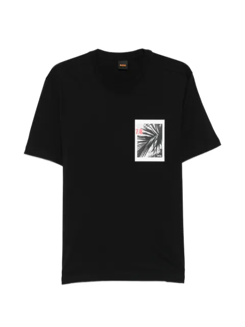 BOSS palm-tree short-sleeve T-shirt