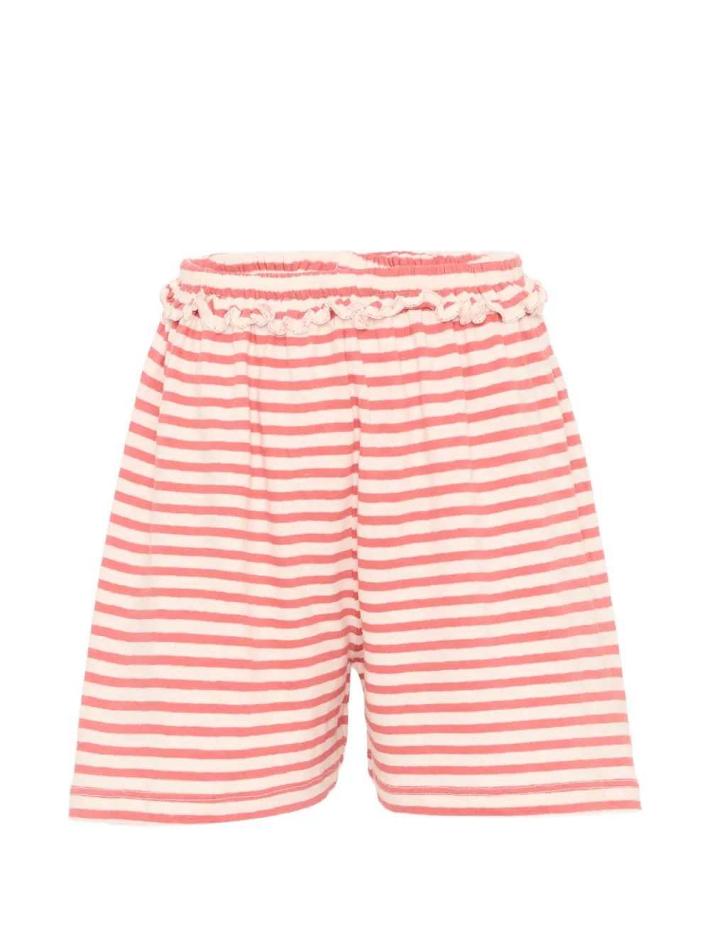 Molo Alexis stripe-pattern ruffled shorts - Rosa